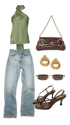 Green and brown summer fit🦎 Check more at https://beautyfashionideas.com/heels/green-and-brown-summer-fit%f0%9f%a6%8e/ Looks Pinterest, Chique Outfits, Looks Street Style, Looks Chic, Going Out Outfits