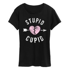 She will love showing off her style with this Women's Stupid Cupid Graphic Tee. FEATURES Short sleeves CrewneckFABRIC & CARE Solid Color: Cotton ; Heather Colors: Cotton/Polyester Machine wash Imported Size: Large. Color: Black. Gender: female. Age Group: adult. Cupid Graphic, How To Show Love, Her Style, Fabric Care, Gender Female, Graphic Tee, Age Group, Graphic Tees, Short Sleeves