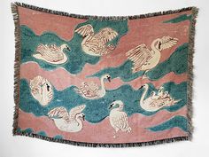 an old tapestry with swans and geese on it