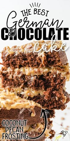 the best german chocolate cake with coconut frosting