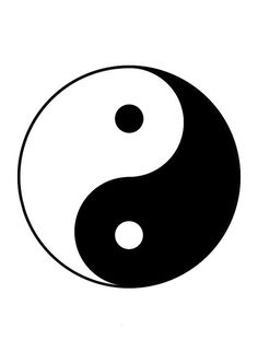 a black and white yin symbol on a white background