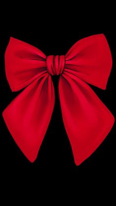 a red bow on a black background