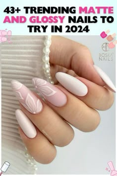 Matte And Glossy Nails, Glossy Nails, Sophisticated Manicure, Chrome Nail Art, Nude Nail Polish, Blue Nail Designs, Pink Nail Designs, Bridal Nails