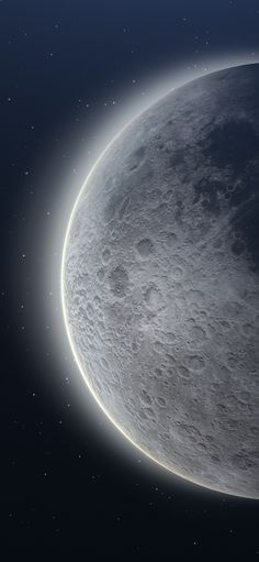 an artist's rendering of the moon in space