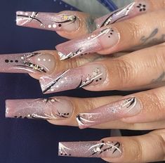 2000s Airbrush Nails, 00s Nails Acrylic, 2004 Nails Design, Y2k 2000s Nails, 2000 Nails Acrylic, Nails 90s Aesthetic, Freaknik 90s Nails, Old School Nail Designs 90s, 2000s Nails Acrylic Y2k