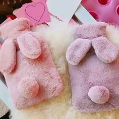 650 ML Hot-water Bottle with Plush Cloth Cover Hand Warmer Bag Winter Women Soft Material: PVC + plush Color: grey, pink, purple Size: 27*15.5 cm/10.6*6.1 in Capacity: 650ml Package includes: 1x hot-water bottle Shape: rabbit Features: 1. Plush cloth cover + PVC liner is anti-scalding and easy to clean. 2. Spiral cover, groove anti-leak design, high-temperature resistance, corrosion resistance, no deformation. 3. Large kettle opening to avoid burns caused by high-temperature splashing when injec Hot Water Bottle Cover Pattern, Hot Water Bottle Cover, Relieve Back Pain, Hot Water Bottle, Cold Therapy, Rabbit Ears, Bottle Bag, Hand Warmers, Hot Water