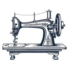 an old sewing machine on a white background