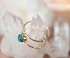 Copper Turquoise Ring * Gold * Statement * Gemstone * Natural * Organic * Ocean * Blue * Mermaid * Handmde * Double Band * Everyday BJR026 Turquoise Ring Gold, Turquoise Gold Ring, Blue Mermaid, Copper Turquoise, Aqua Chalcedony, Ring Gold, Unique Rings, Gold Vermeil, Turquoise Ring