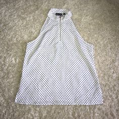 Hp 12/26/17 And 5/20/18 Dressy, Classy, Elegant White With Black Polka Dots, Sleeveless Tank! Brand- New York And Company Excellent, Brand New Condition! Nwt! It Is Brand New With The Tags Still On It! Size- Large Perfect For A Hot Day At The Office! Polka Dot Sleeveless Party Top, Sleeveless Polka-dotted Cotton Top, New York And Company, Black Polka Dot, Hot Days, Sleeveless Tank, White And Black, Polka Dots, New York