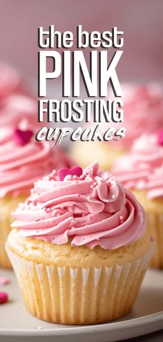 Pink Frosting Cupcakes [45 Minutes] – Chasety Pink Frosting Cupcakes, Mini Cupcake Recipes, Frosting Cupcakes, Shaped Cakes, Buttercream Cupcakes, Pink Icing, Pink Frosting, Heart Shaped Cakes, Pink Foods