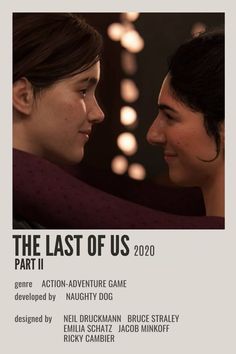 the last of us movie poster with two women facing each other and lights in the background