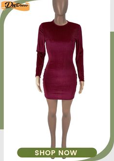 Red Sexy Solid Split Joint O Neck A Line Dresses Fitted Burgundy Mini Bodycon Dress, Burgundy Fitted Mini Bodycon Dress, Fitted Burgundy Long Sleeve Mini Dress, Fitted Burgundy Mini Dress With Long Sleeves, Burgundy Fitted Long Sleeve Mini Dress, Burgundy Stretch Dress For Night Out, Burgundy Bodycon Mini Dress, Burgundy Mini Dress For Night Out, Line Dresses