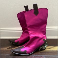 These Beauties Are Show Stoppers Perfect For Summer Time Fits Cowboy Boots , Western Boots Made In Italy Satin Leather Great Condition Giuseppe Zanotti Shoes, Pink Brown, Shoes Heels Boots, Western Boots, Giuseppe Zanotti, Cowboy Boots, Summer Time, Shoes Women Heels, Heeled Boots