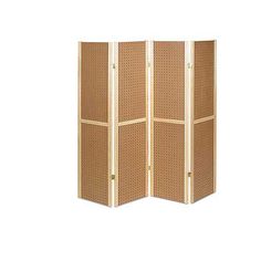 a room divider with three panels on each side