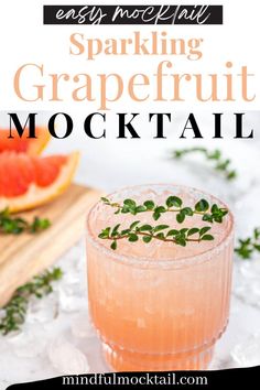 grapefruit cocktail in a glass with ice and garnish on the rim