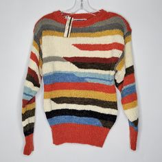 Vintage Mariea Kim Women's Knitted Acrylic Colorful Pullover Sweater Small. Please see photos for more details. Thank you! Colorful Pullover, Glendale Az, Striped Pullover, Pullover Sweater Women, Women Pullover, Pullover Sweater, Sweater Outfits, Pullover Sweaters, Stripes