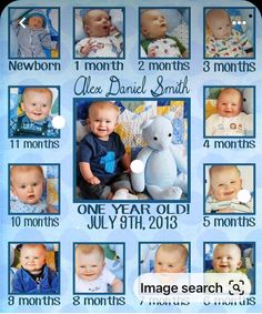 a baby's birth announcement with pictures of babies