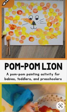 the pom - pom lion craft for babies, toddlers and preschoolers