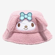 My Melody Sherpa 3d Ear Bucket Hat Add A Sprinkle Of Sweetness To Your Look With This My Melody Sherpa Bucket Hat! Featuring My Melody's Face Embroidered On The Front And Comes With 3d Ear Detailing And An Appliqu Bow Accent. * 100% Polyester * Imported Cute Costume Hats And Headpieces, Cute Bucket Hat With Curved Brim, Cute Adjustable Winter Bucket Hat, My Melody Headband, My Melody Hat, Cat With My Melody Hat, My Melody Beanie Crochet, My Melody Bucket Hat Crochet, Sherpa Bucket Hat