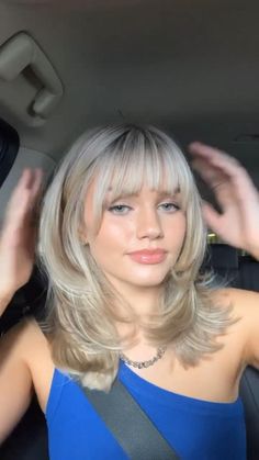 Pin on Idea Pins by you Hairstyle With Layers, Haircut Selfie, Photo Hijab, Blonde Hairstyle, Layered Hair With Bangs, Blonde Hair With Bangs, Cute Hairstyle, Bangs With Medium Hair, Midlength Haircuts