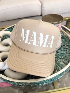 Trendy Embroidered Trucker Hat For Summer, Trucker Hat Women, Trucker Hat Designs Ideas, Cricut Hat Ideas, Personalized Cute Snapback Trucker Hat, Fun Embroidered Trucker Hat Baseball Cap, Mama Hat, Embroidered Trucker Hat, One Size Fits Most, Trucker Hat Ideas