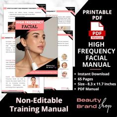 💎 Get Noticed with this Non-Editable ♥HIGH FREQUENCY FACIAL MANUAL♥ Great for small business owners. 💎 ✨🌟  WHAT'S INCLUDED 🌟✨ 💓 65 pages printable pdf manual 💓 Dimensions: 8.3 X 11.7 in 💓 One .PDF file containing a link to this manual ✨🌟  HOW TO PURCHASE & DOWNLOAD 🌟✨ 💎 Make a purchase of this listing. 💎 Following your purchase, you will receive an email from Etsy containing your .PDF download. Alternatively, you can download it from the "Purchases & Reviews" section on Etsy. 💎 Withi High Frequency Facial, Skin Condition, Skincare Product, Improve Skin Texture, Social Media Templates, Skin Care Treatments, High Frequency, Business Person, Skin Conditions