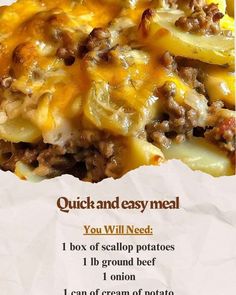 a poster with instructions on how to make an enchilada casserole