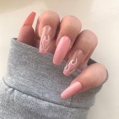 Pink Flame Nails, Flame Nails, Flame Nail Art