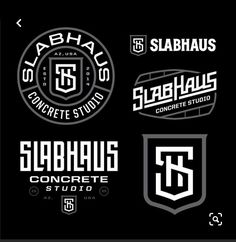 six different logos for concrete studio