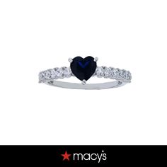 in stock Macy's Cubic Zirconia Rings For Gift, Blue Jewelry For Valentine's Day Promise, Blue Adjustable Heart Ring, Adjustable Blue Heart Ring, Blue Macy's Jewelry For Wedding, Macy's Blue Wedding Jewelry, Blue Heart Ring For Valentine's Day Promise, Blue Spinel, Rhodium Plated