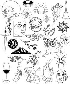 an image of tattoos and other things to draw