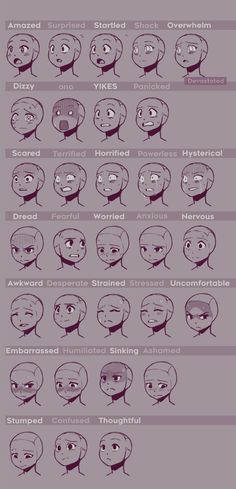 an image of various facial expressions on a purple background with the words,'how to draw