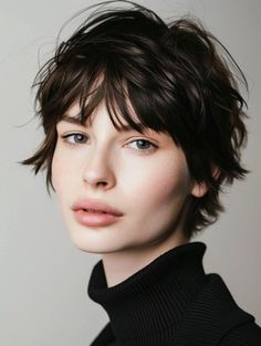 French Style Haircut Short, French Short Haircut, Sleek Pixie, Short Hairstyles With Bangs, Trendy Short Hairstyles, Pixie Haircut Ideas, Long Face Haircuts, Short Choppy Haircuts, Simple Clothes