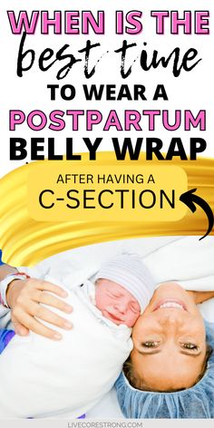 a woman holding a baby in her arms with the caption when is the best time to wear a postparum belly wrap?