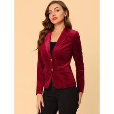 Luxurious and vintage, this Velvet Blazer is ready to elevate an everyday look or be the finishing touch to a retro office pretty ensemble. Designed in opulent velvet for an elevated touch with two flap pockets, a long sleeve, and two buttons front. For effortless elegance, add this retro blouse to your daily wardrobe. You can pair it with boots for a warm look. Satin Prom Dress Long, High Low Bridesmaid Dresses, Retro Blouse, One Shoulder Bridesmaid Dresses, One Shoulder Bridesmaid, Retro Office, Front Office, Vintage Office, Satin Prom Dress