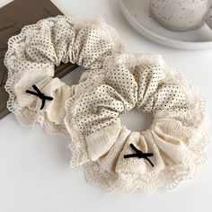 💎 Materials: Cotton Lace To Canadian customers: This item is too big to be shipped via Canada Post untracked mail (US$0.99), and must be shipped via Canada Post tracked services (US$9.99). Free shipping on orders over US$50. Bow Scrunchie, Scrunchies Diy, Cream Hair, Cute Fabric, Hair Cream, Hair Elastics, Canada Post, Canvas Designs