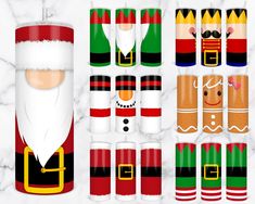 paper christmas decorations with santa claus and other holiday items