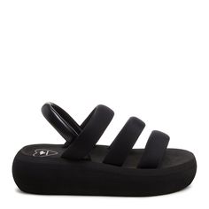 Smile Black Strappy Sandal Black Double Strap Synthetic Sport Sandals, Black Synthetic Double Strap Sport Sandals, Black Strappy Sport Sandals For Spring, Black Adjustable Double Strap Sport Sandals, Adjustable Strapped Synthetic Sandals, Black Strappy Slingback Sandals With Cushioned Footbed, Black Strappy Sandals With Arch Support, Black Synthetic Strap Sandals, Black Strap Sandals In Synthetic Material