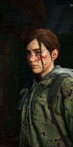 a man with blood all over his face