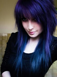 Blue Alt Hairstyles, Alt Hair, Tumblr Hair, Emo Hair