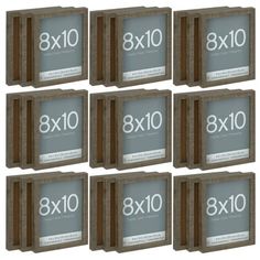 six wooden frames with white numbers on them