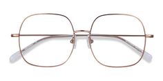 Movement - Square Rose Gold Frame Eyeglasses | EyeBuyDirect Classy Glasses, Rose Gold Square, Metal Eyeglasses, Trendy Glasses, Rose Gold Frame, Square Eyeglasses, New Glasses, Square Glasses, Large Frames