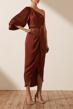 Sangria Dress, Semi Formal Wedding, Formal Wedding Guests, Dress Code Wedding, One Shoulder Cocktail Dress, Dark Autumn, Shona Joy, Guest Attire, Wedding Attire Guest