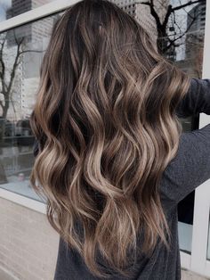 Ashy Brunette, Balayage Long Hair, Brown And Blonde, Brown Hair Inspo, Balayage Hair Dark, Long Dark Hair