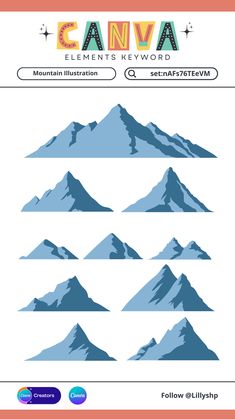 an image of mountains with the words canva on them and below it, there are several