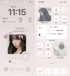 Iphone Themes Aesthetic Pink, Coquette Homescreen Layout, Theme Phone Ideas, Pink Theme Iphone, Coquette Phone Theme, Phone Layout Pink, Aespa Widget