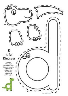 the letter d is for dinosaur cut out and glue it on to make an animal shape