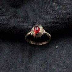 ArmourAndCastings - Ring ER08 $16.50 Hand Forged Ruby Ring, Handmade Byzantine Oval Rings, Hand Forged Ruby Ring In Red, Hand Forged Red Ruby Ring, Hand Forged Round Ruby Rings, Red Gemstone Rings For Ceremonial Occasion, Red Gemstone Ring For Ceremonial Occasions, Ceremonial Red Gemstone Ring, Handmade Medieval Style Rings As Gift