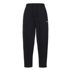 (WMNS) Nike Sportswear Collection Essentials Curve Pants Black DD5637-010 (Casual/Women's/Cropped Pants) Nike Sporty Tapered Leg Sweatpants, Nike Tapered Leg Athleisure Bottoms, Nike Athleisure Tapered Leg Bottoms, Ankle-length Workout Sweatpants, Nike Athleisure Pants With Tapered Leg, Nike Athleisure Tapered Leg Pants, Nike Sweatpants For Loungewear, Nike Relaxed Fit Joggers, Nike Jogger Trousers For Loungewear