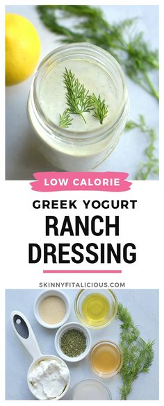 the ingredients for ranch dressing are shown in small bowls and on top of each other